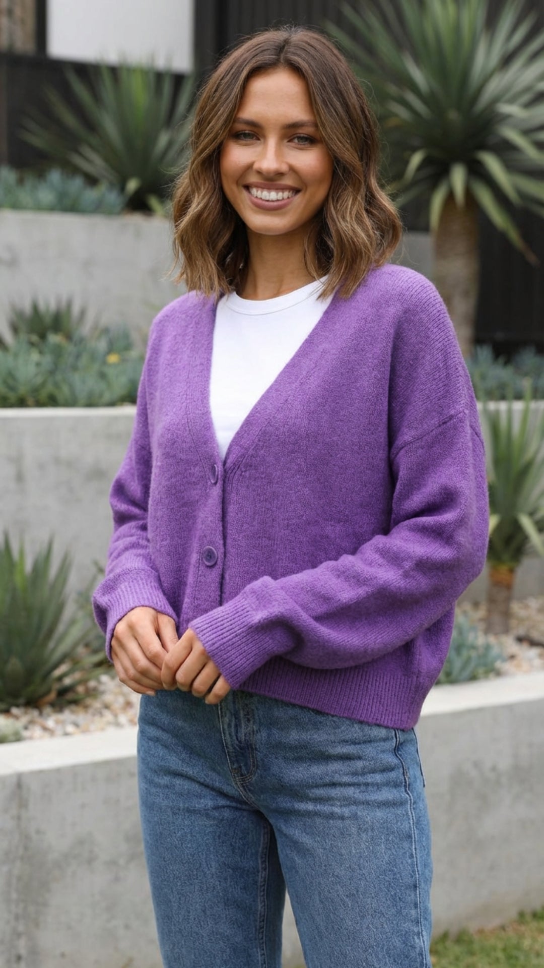 Women's Oversized Button-Up Cardigan - Cozy Layering Essential