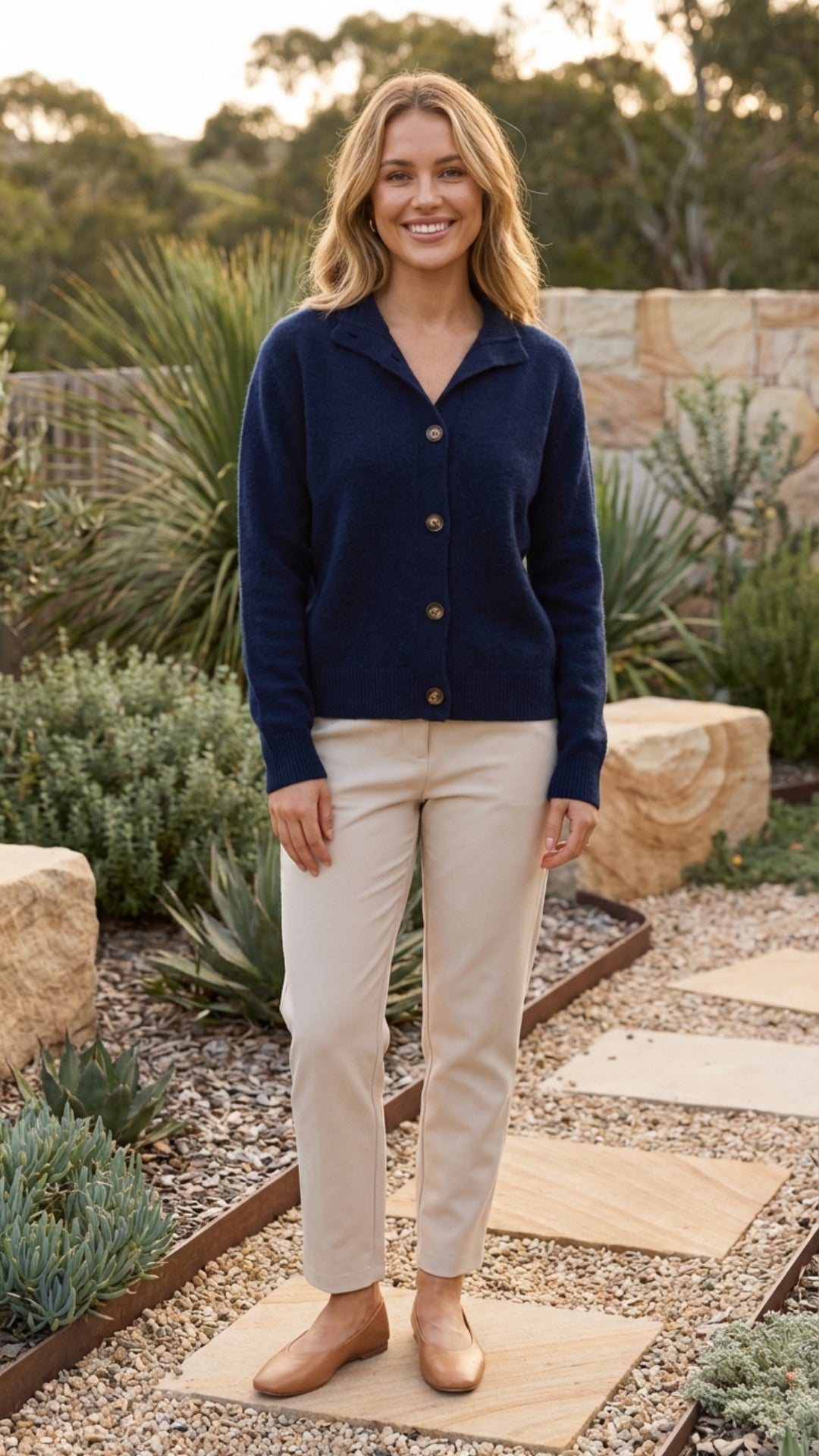 Women's Long Sleeve Button Knit Cardigan - Everyday Layering