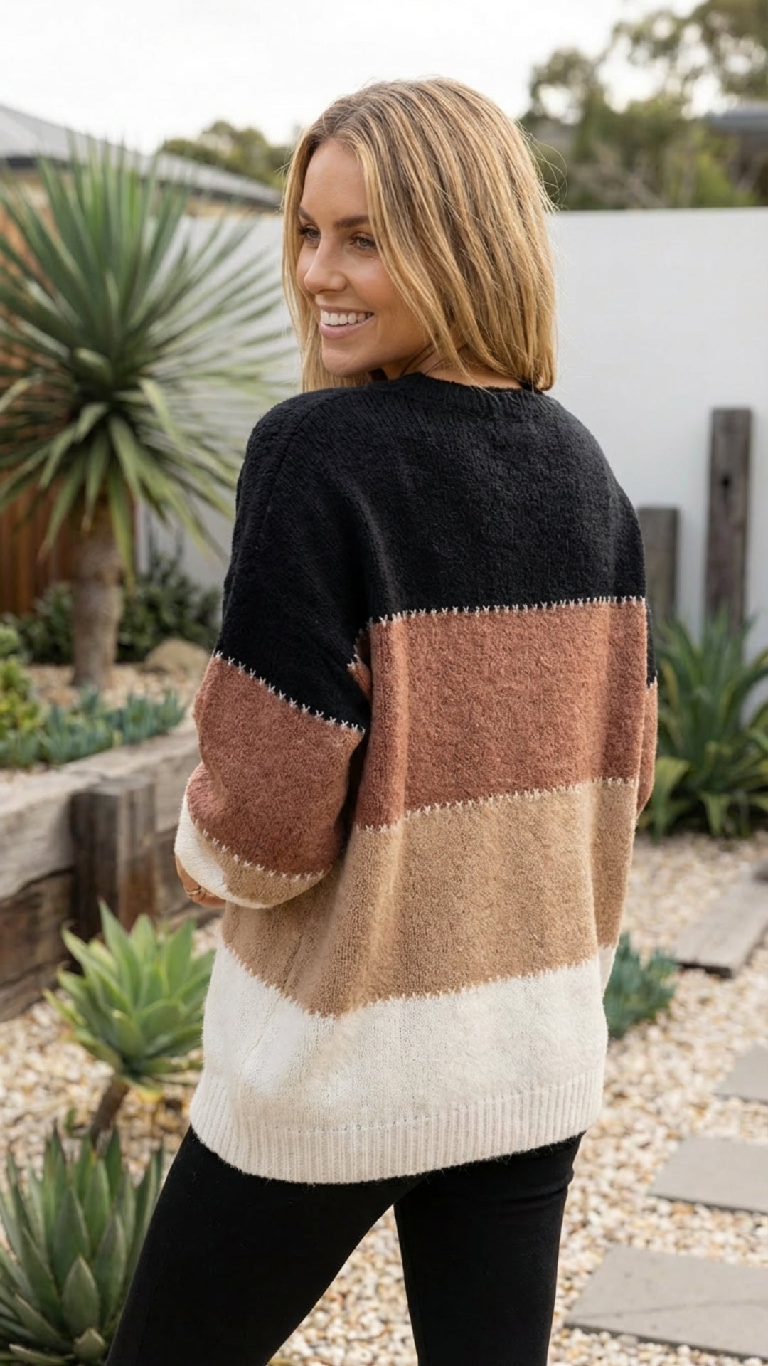Women's Striped Knit Sweater Pullover - Effortless Everyday Comfort