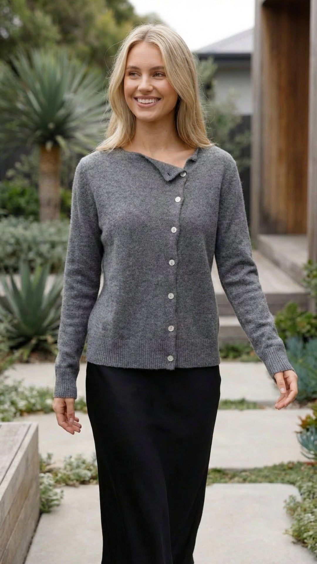 Women's V-Neck Button-Up Knit Cardigan - Everyday Layering Essential