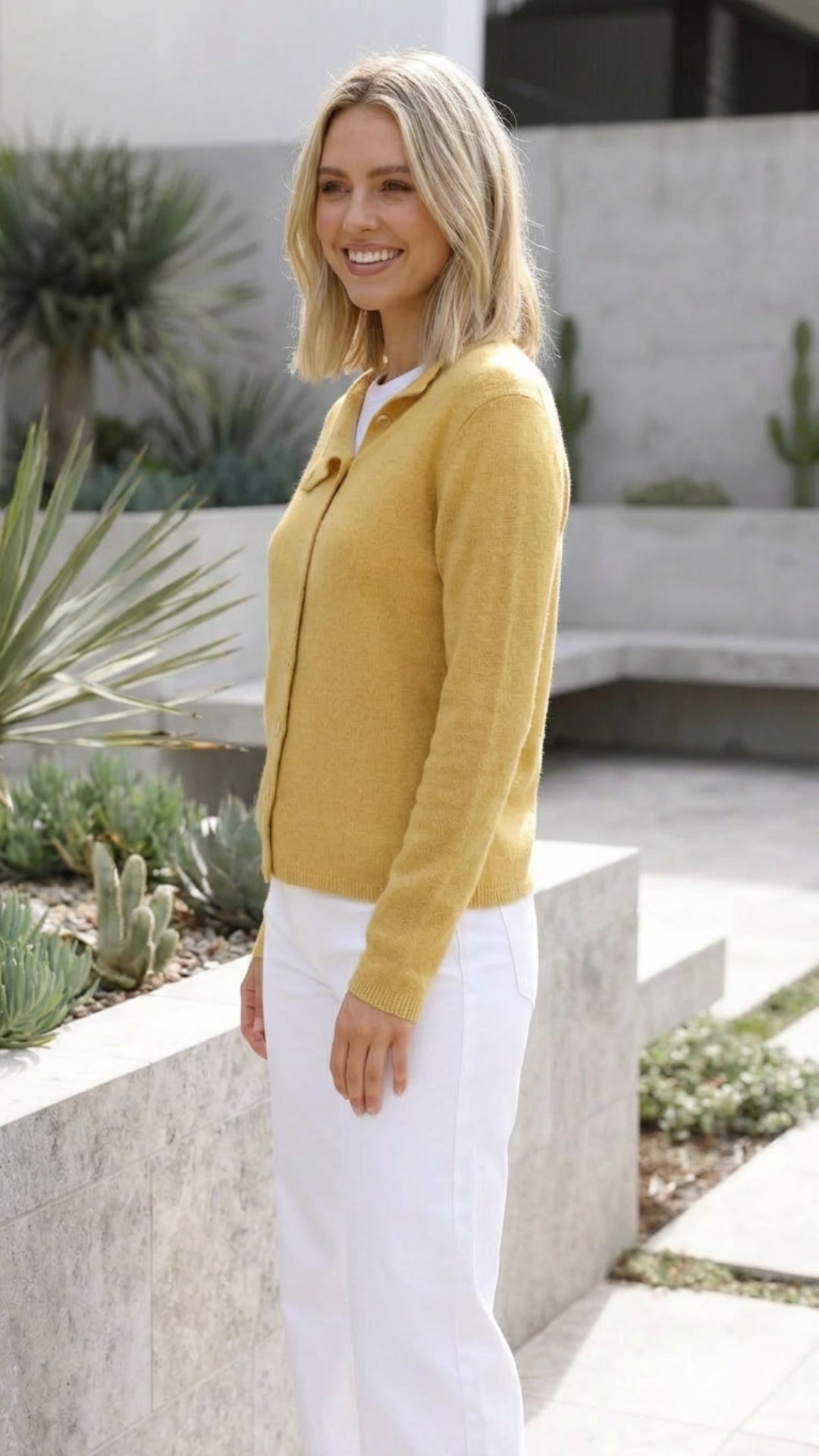 Women's V-Neck Button-Up Knit Cardigan - Everyday Layering Essential