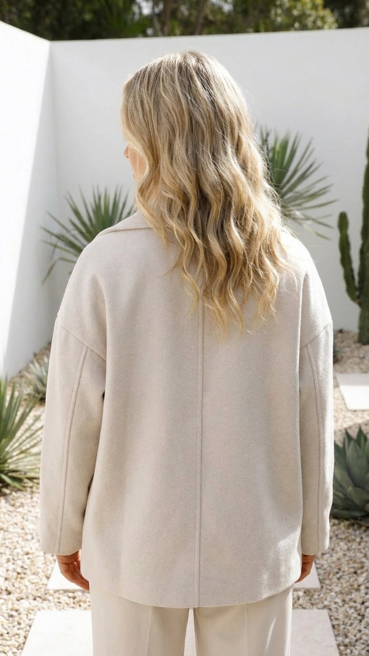 Women's Double-Breasted Cropped Jacket - Everyday Layering