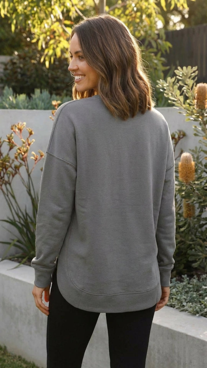 Women's Plain Crew Neck Sweatshirt - Everyday Layer