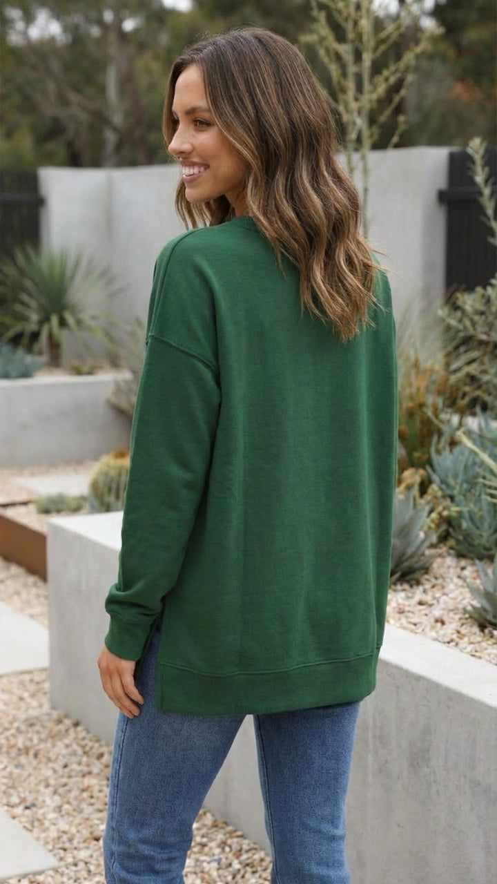Women's Plain Crew Neck Sweatshirt - Everyday Layer