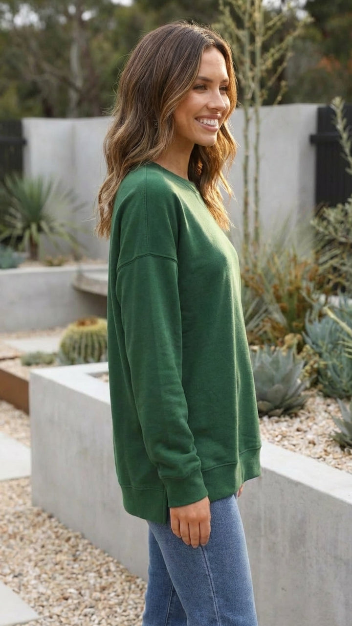Women's Plain Crew Neck Sweatshirt - Everyday Layer