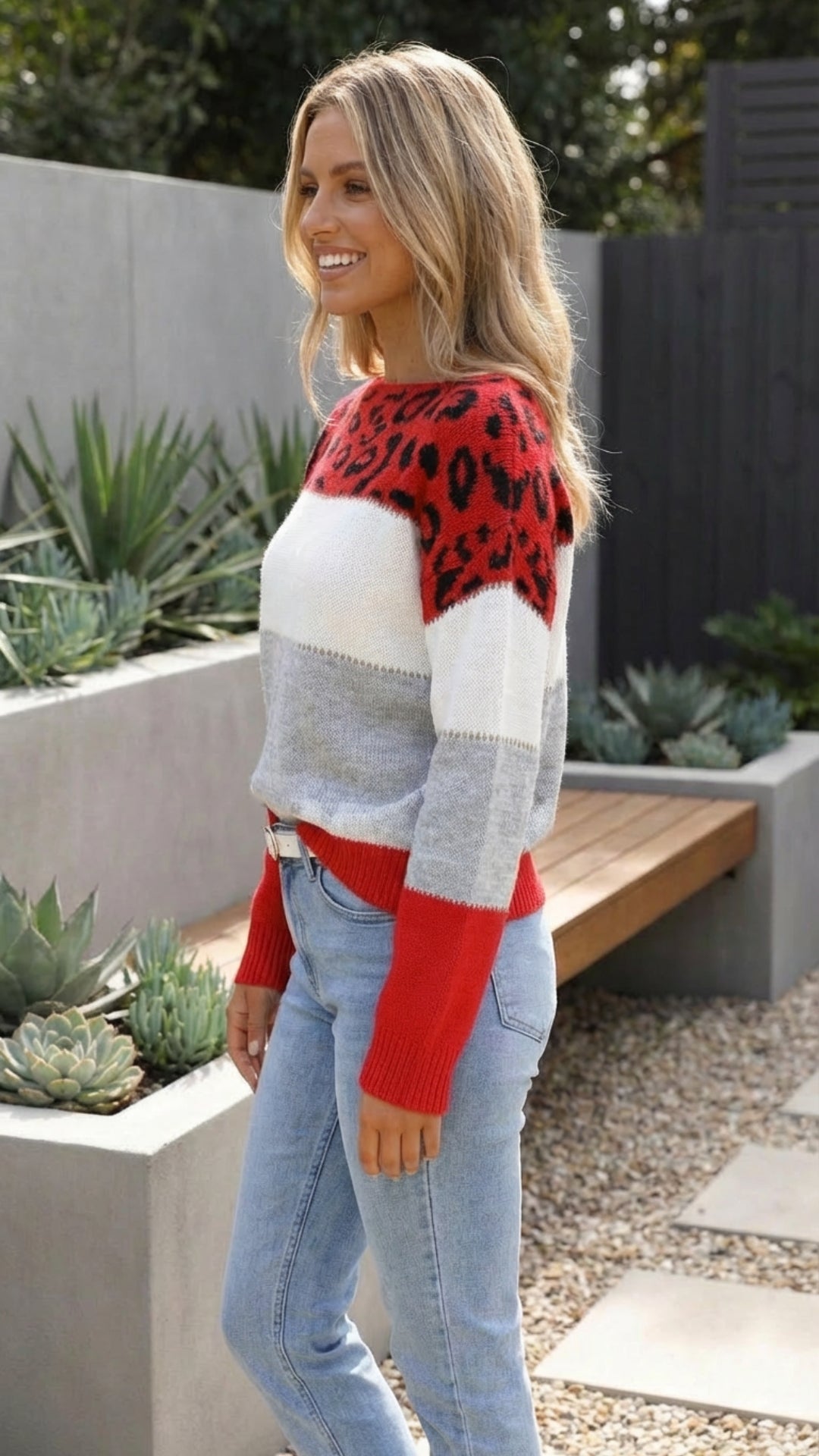 Women's Leopard Print Knit Sweater - Everyday Statement Style