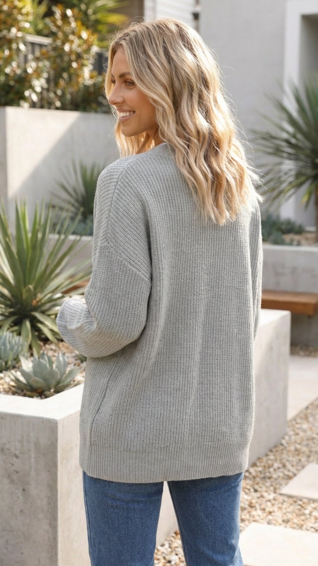 Women's Long Button-Up Knit Cardigan - Cozy Everyday Essential