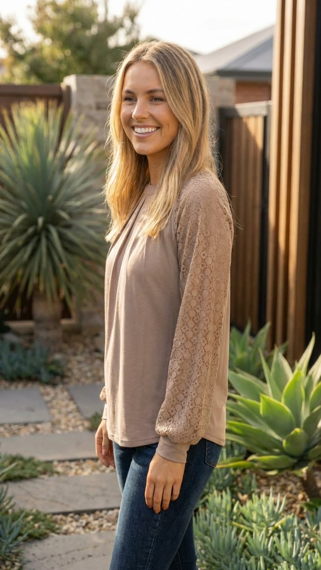 Women's Long Sleeve Lace Blouse - Effortless Elegance for Nights Out