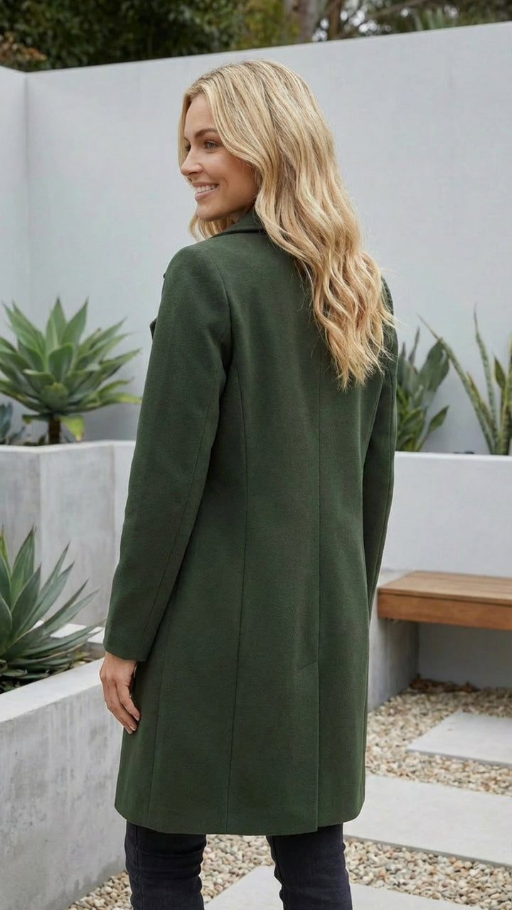Women's Double Breasted Long Coat - Timeless Polished Outerwear