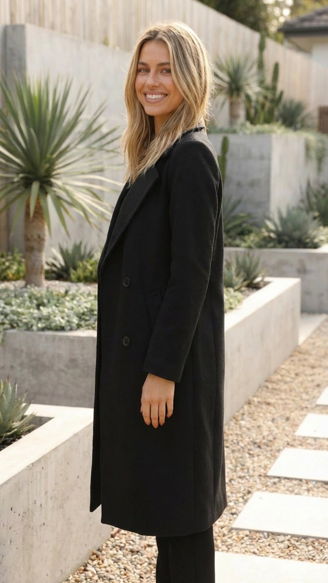 Women's Double Breasted Long Coat - Timeless Polished Outerwear