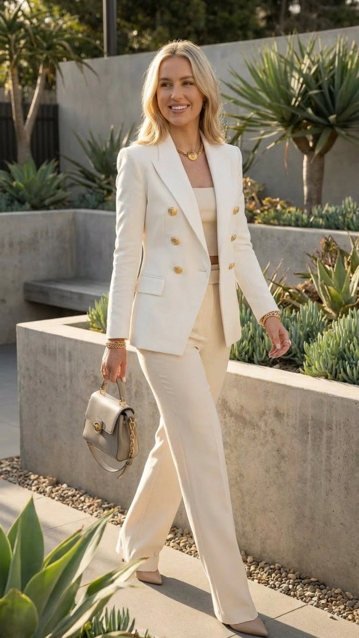 Women's Tailored Double Breasted Blazer - Professional & Polished