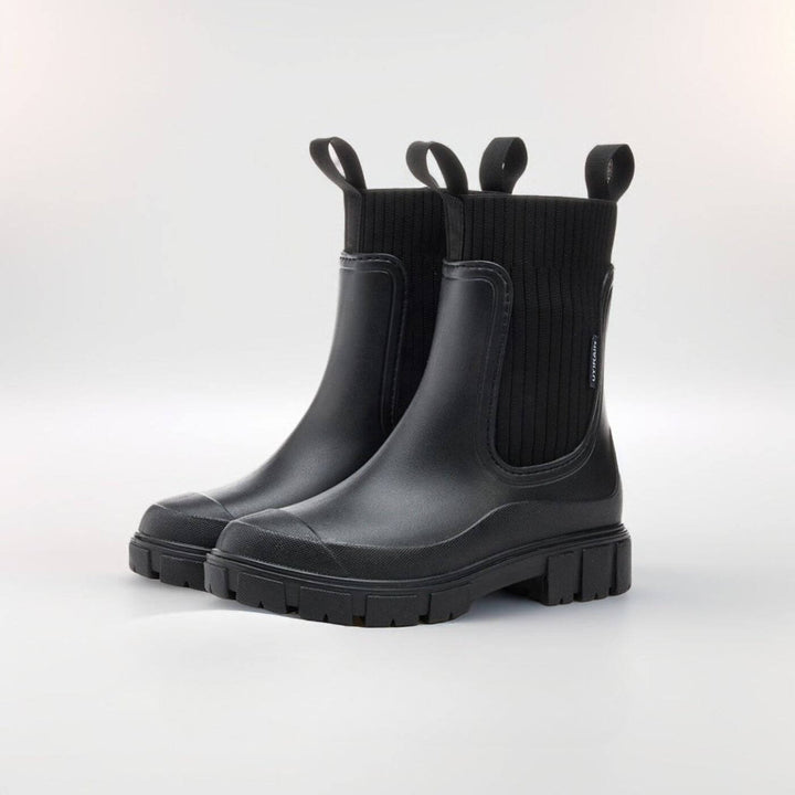 Women's Chunky Knit Rain Boot - Waterproof & Fashion-Forward