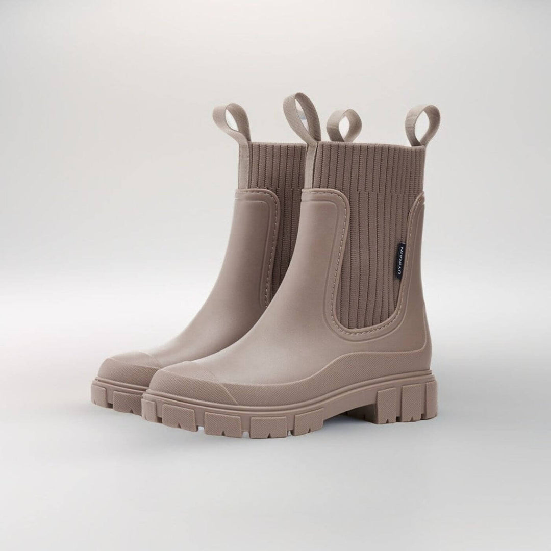 Women's Chunky Knit Rain Boot - Waterproof & Fashion-Forward