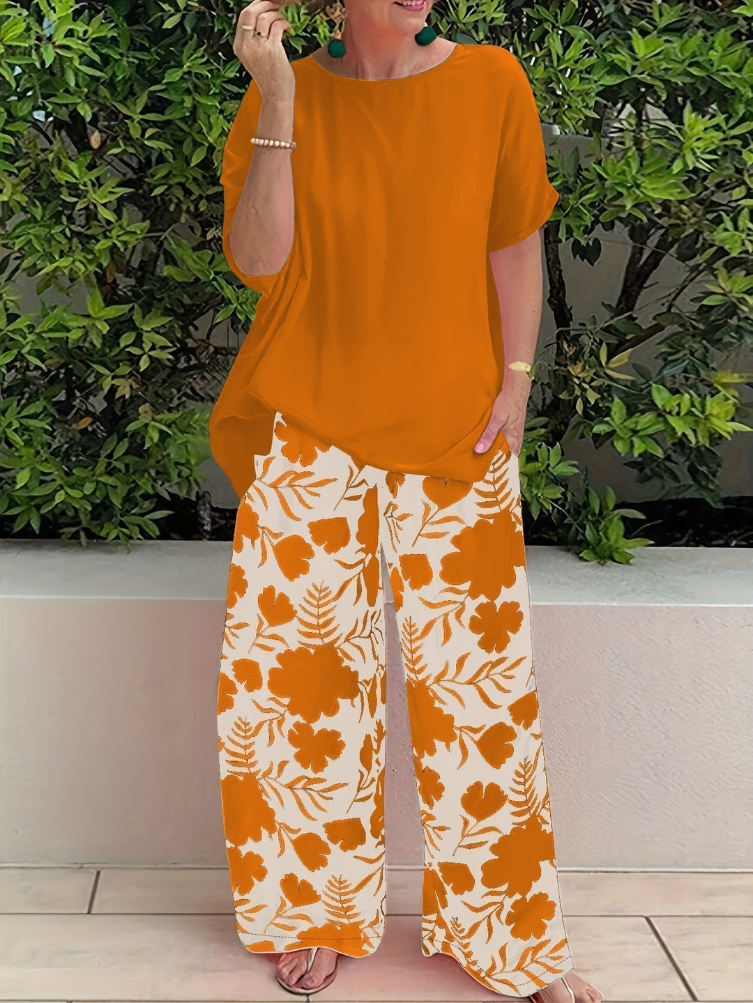 Women's Bonnie Floral Two-Piece Set - Everyday Elegance and Comfort