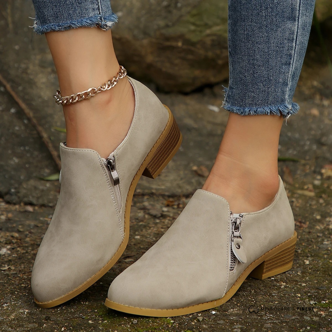 Women's Orthopedic Zip-Up Ankle Boots - All-Day Comfort
