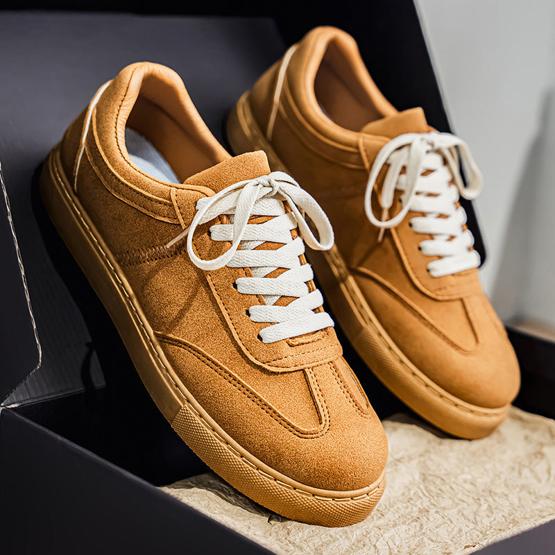 Men's Suede Low-Top Trainers – Gum Sole Casual Sneakers