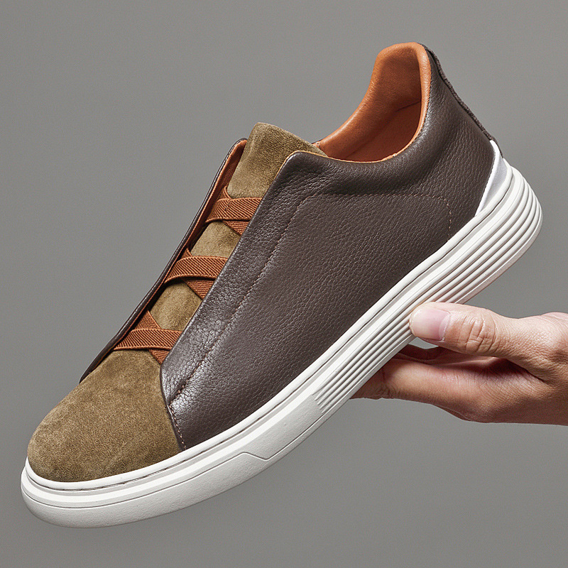 Men's Adriano Leather & Suede Sneakers – Slip-On Trainers