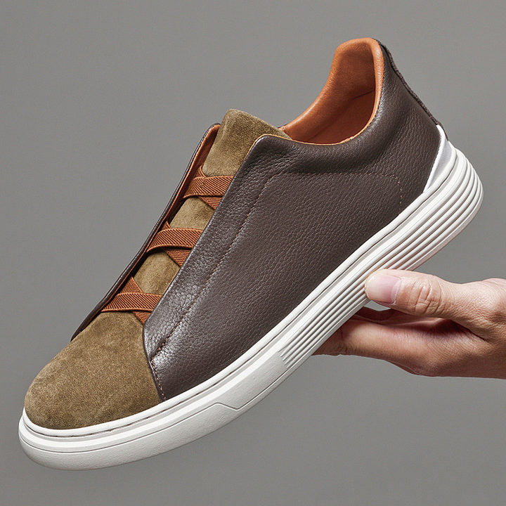 Men's Adriano Leather & Suede Sneakers – Slip-On Trainers