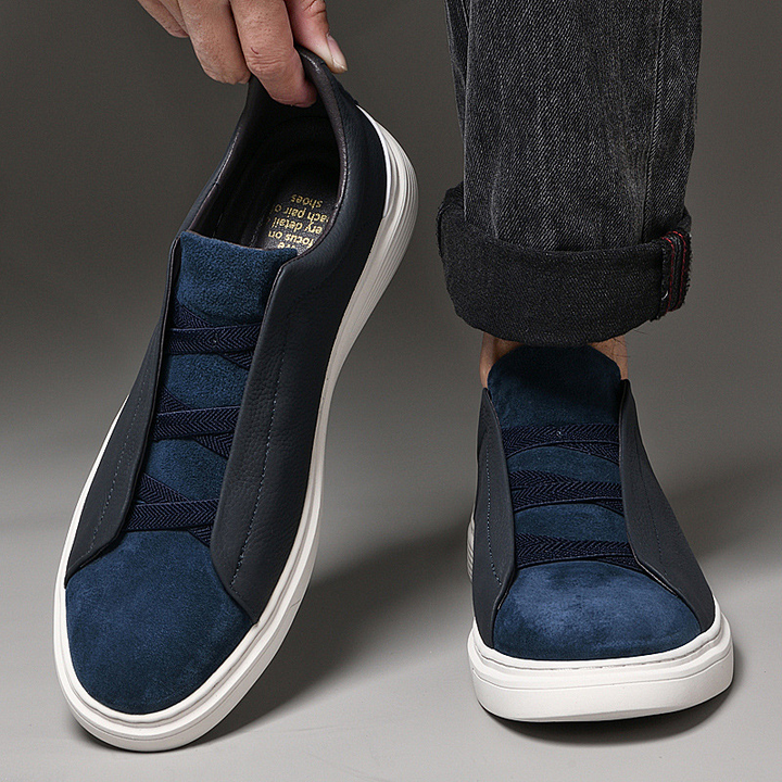 Men's Adriano Leather & Suede Sneakers – Slip-On Trainers