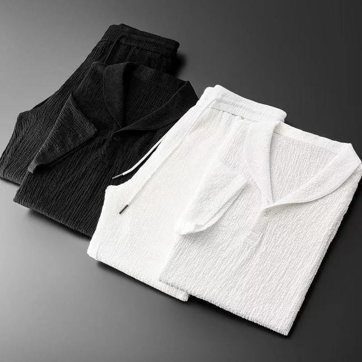 Men's Linen Set – Short-Sleeve Shirt & Trousers Summer Co-ord