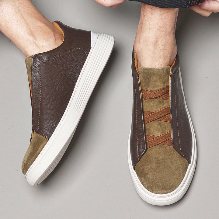 Men's Adriano Leather & Suede Sneakers – Slip-On Trainers
