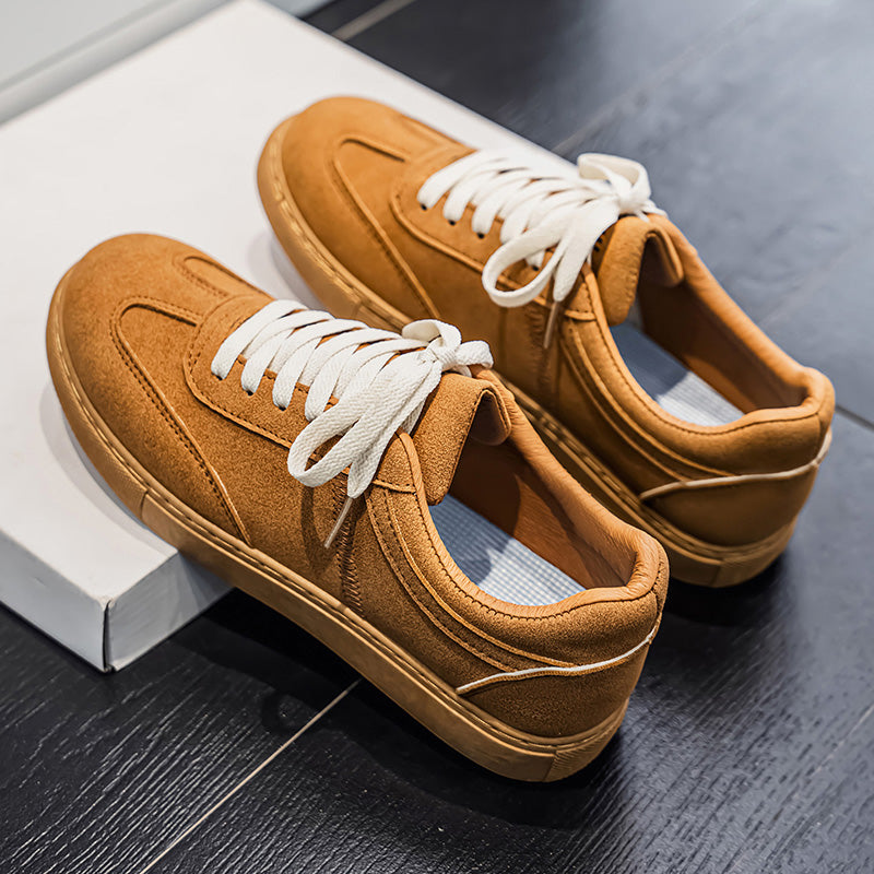 Men's Suede Low-Top Trainers – Gum Sole Casual Sneakers