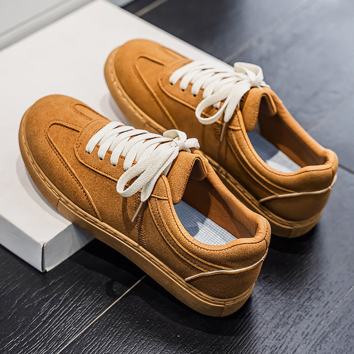 Men's Suede Low-Top Trainers – Gum Sole Casual Sneakers