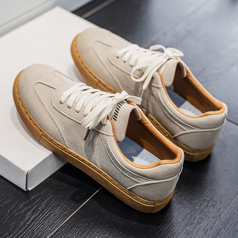 Men's Suede Low-Top Trainers – Gum Sole Casual Sneakers
