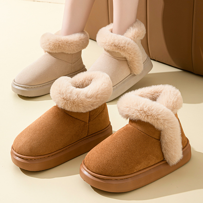 Women's Arctic Faux Suede Slippers – Cosy Faux Fur Lined Indoor Shoes