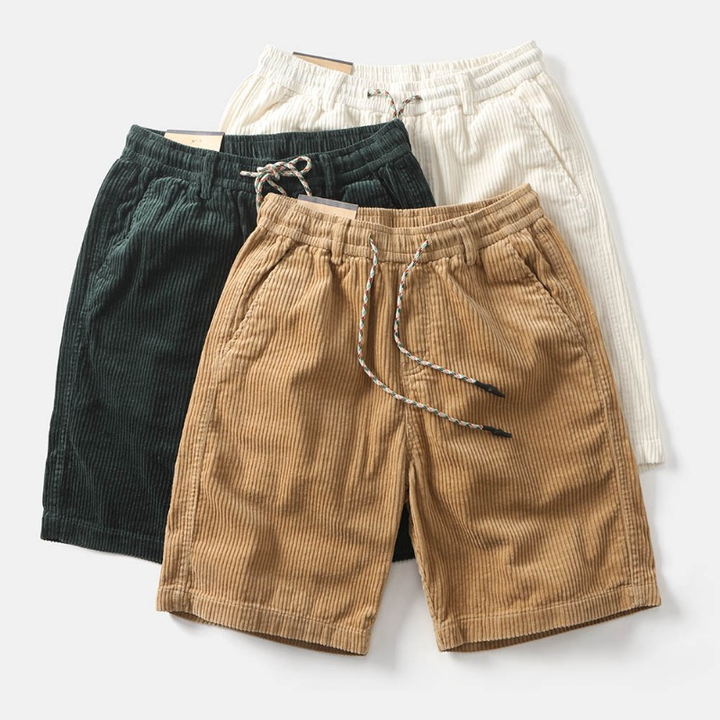 Men's Corduroy Drawstring Shorts – Soft Textured Weekend Wear