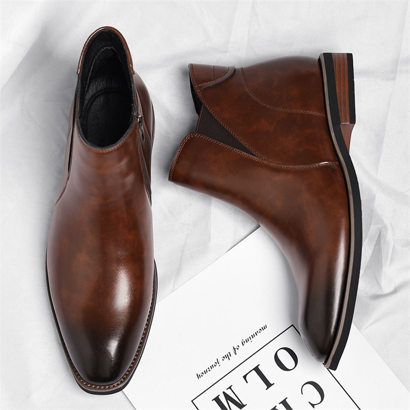 Men's Leather Chelsea Boots – Smart-Casual Slip-On Boots