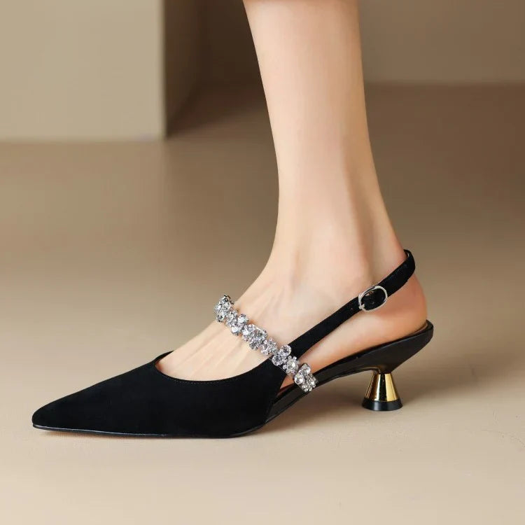 Aurora Rhinestone Kitten Heels