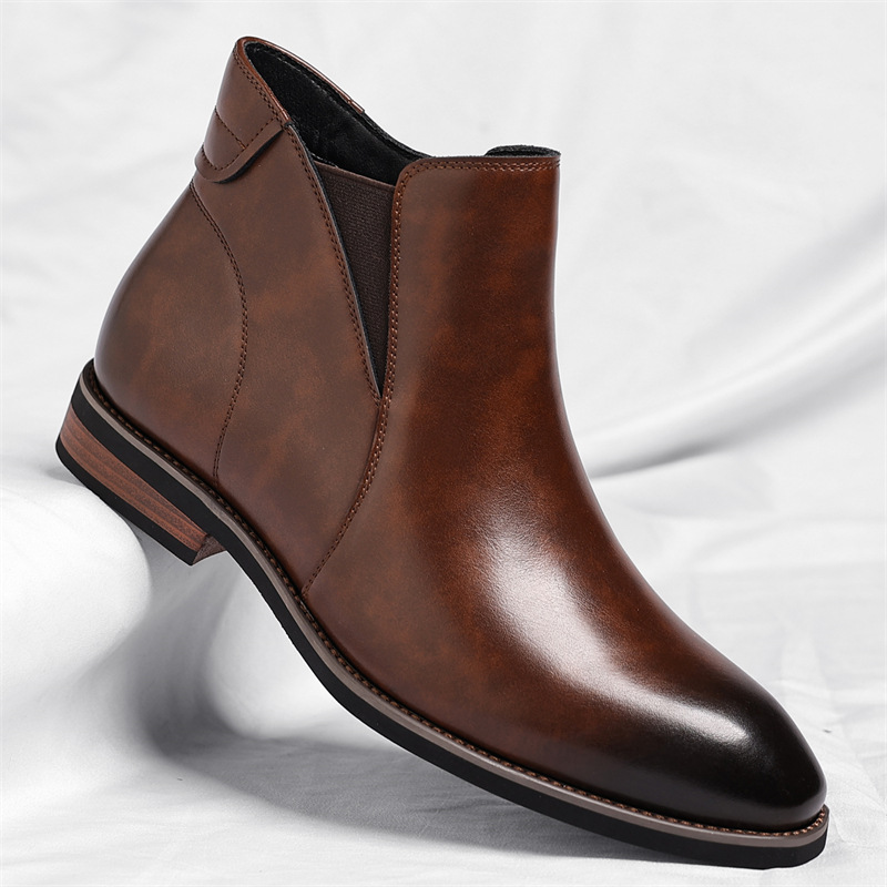 Men's Leather Chelsea Boots – Smart-Casual Slip-On Boots