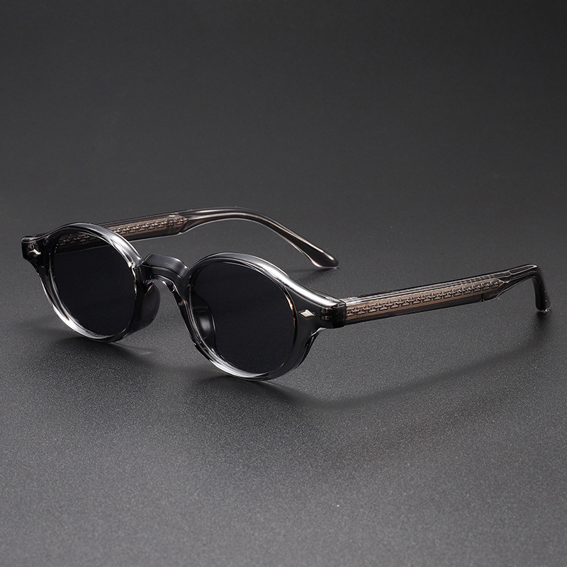 Men's Retro Oval Sunglasses – Lightweight UV400 Acetate Frame