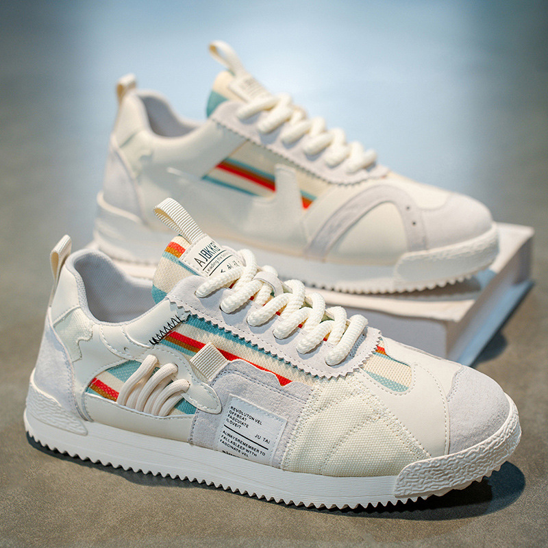 Men's Retro Sneakers – Colour-Block Suede Trainers