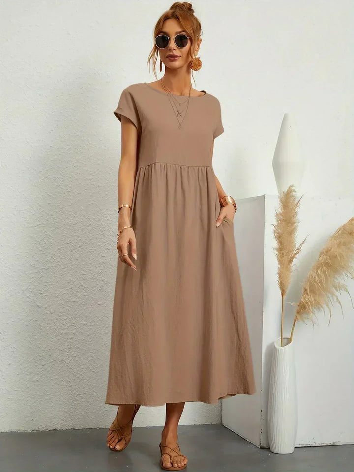 Women's Fluid Midi Dress - Effortless Summer Silhouette