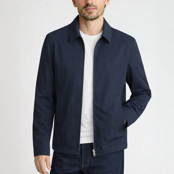 Men's Canvas Zip Jacket – Tailored Structured Casual Coat