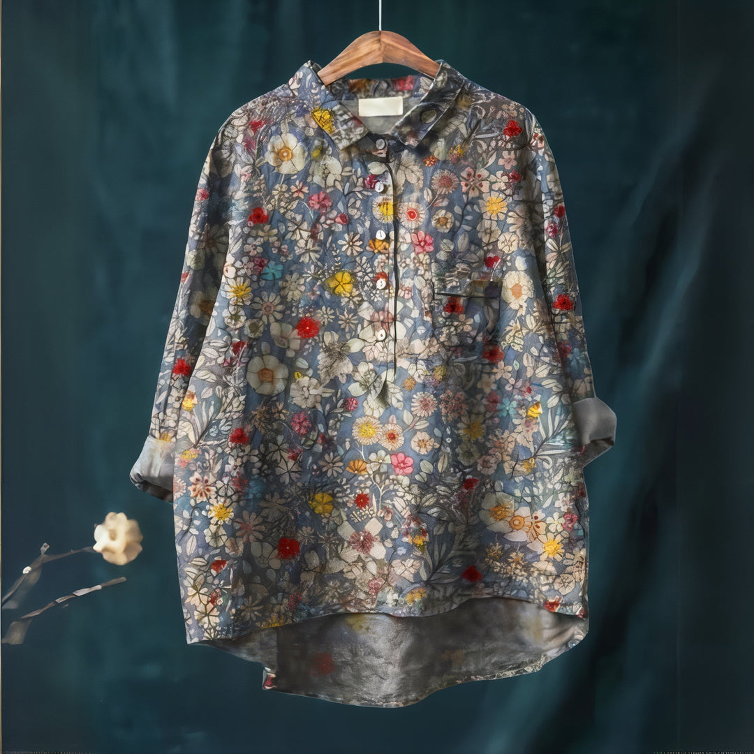 Women's Fiona Floral Blouse - Romantic Everyday Elegance
