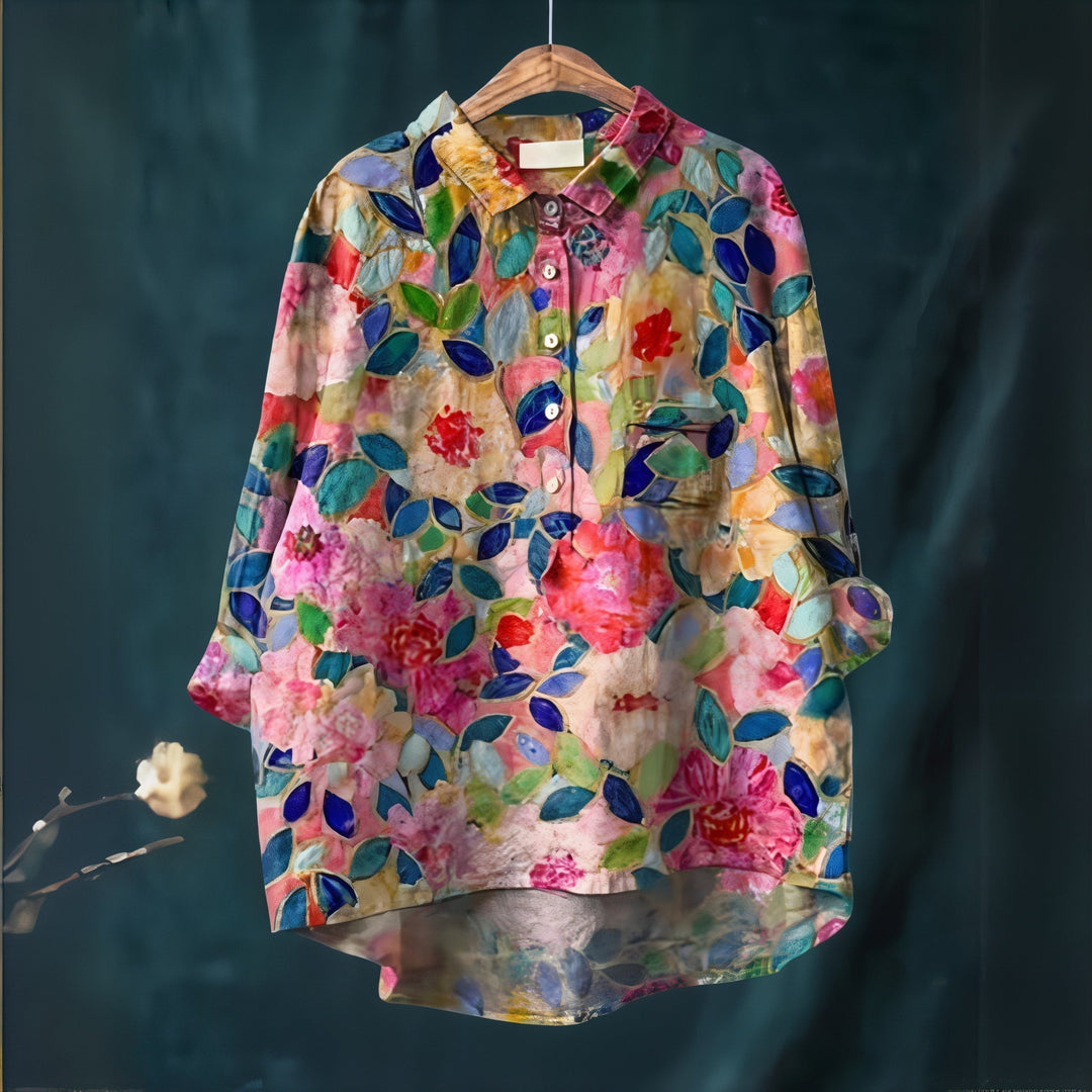 Women's Fiona Floral Blouse - Romantic Everyday Elegance