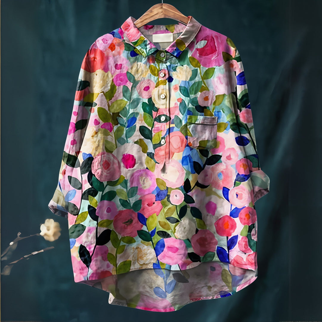 Women's Fiona Floral Blouse - Romantic Everyday Elegance