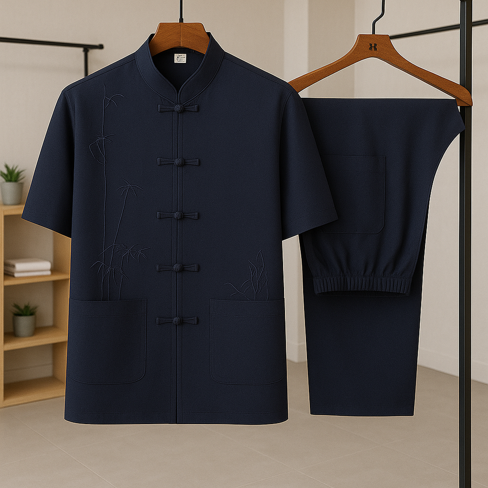 Men's Silk-Blend Co-Ord Set – Breathable Summer Two-Piece