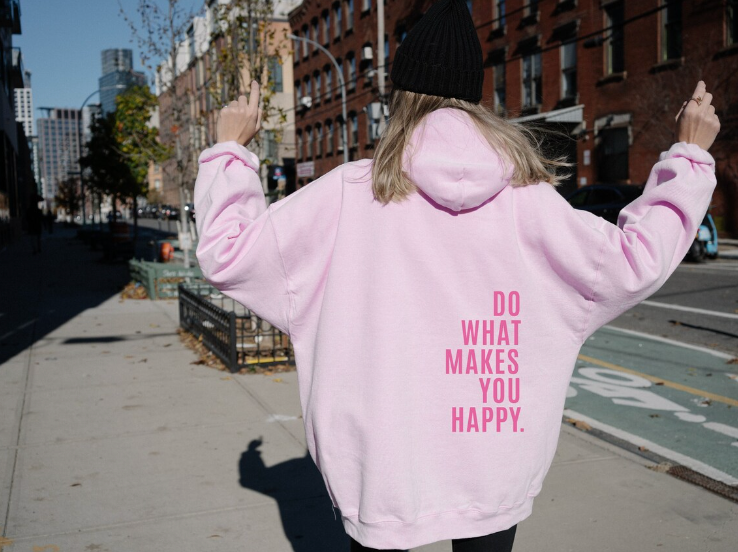 Women's Oversized Hoodie with Motivational Lettering