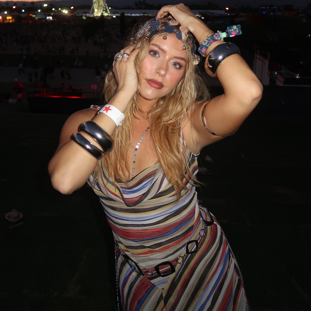 Bohemian Striped One-Shoulder Fitted Maxi Dress High-Waist Sleeveless Asymmetric Hem Summer Resort