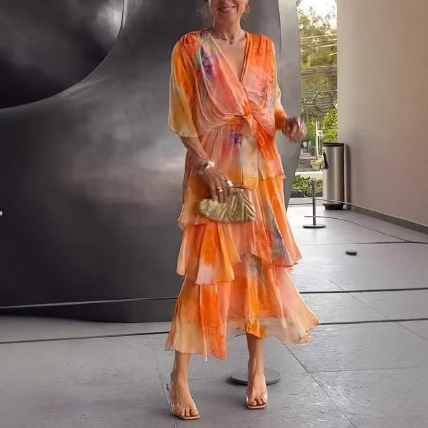 Women's Layered Floral Sun Dress - Effortless Summer Style