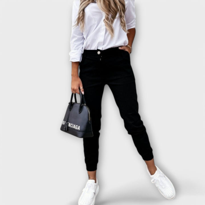 Women's High-Waist Stretch Pants - Everyday Comfort & Style