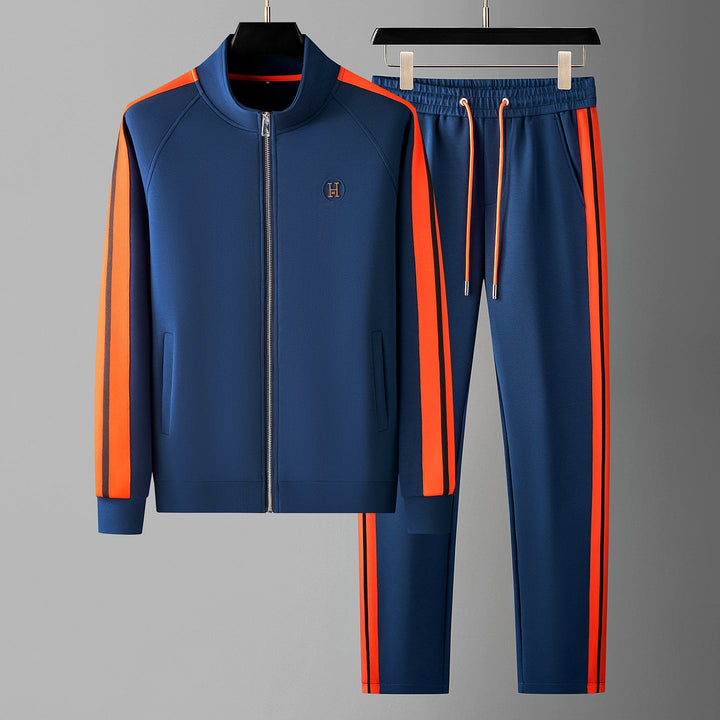 Men's Track Set – Contrast Stripe Zip Top and Joggers Co-ord