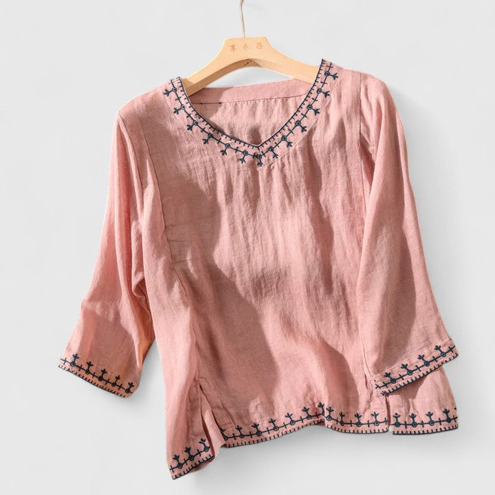 Women's Embroidered Elegance Blouse – Boho Chic Everyday Style
