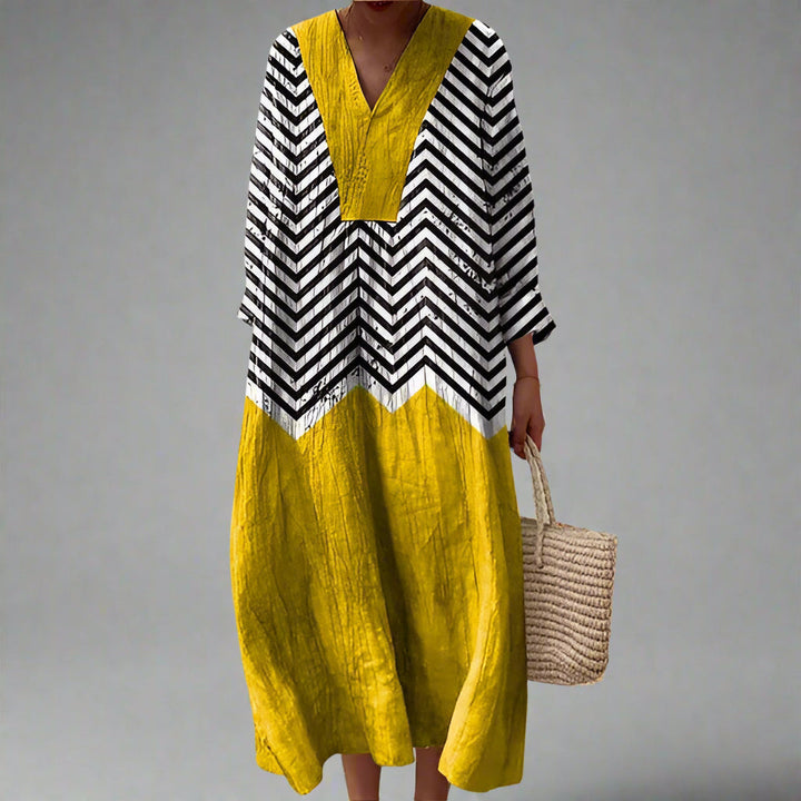 Women's Geometric Flow Dress - Effortless Summer Comfort