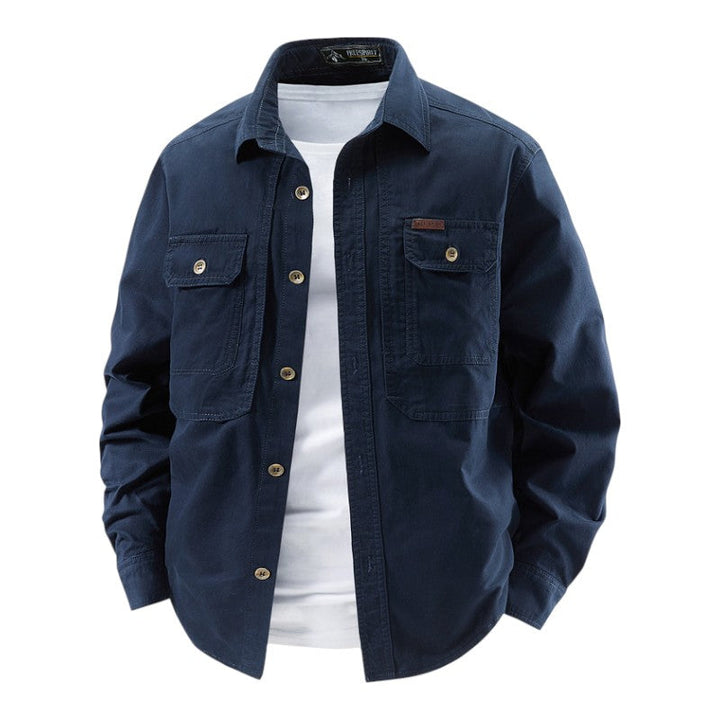 Men's Cotton Workwear Overshirt – Utility Shacket for Layering