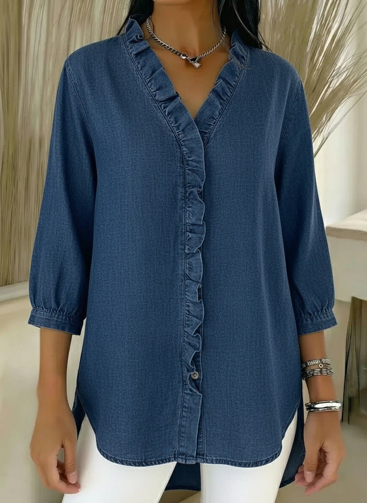 Women's Elegant Ruffle Blouse - Feminine and Sophisticated